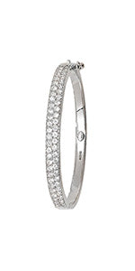 9CT WHITE GOLD BABIES CUBIC ZIRCONIA BANGLE